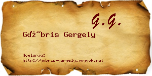 Gábris Gergely névjegykártya